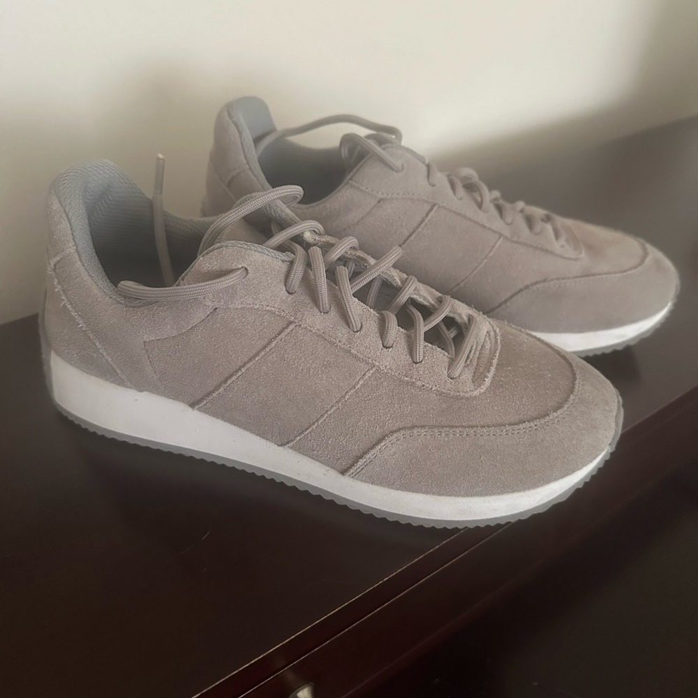 Grey suede sneakers